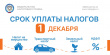 1 декабря срок уплаты налогов 